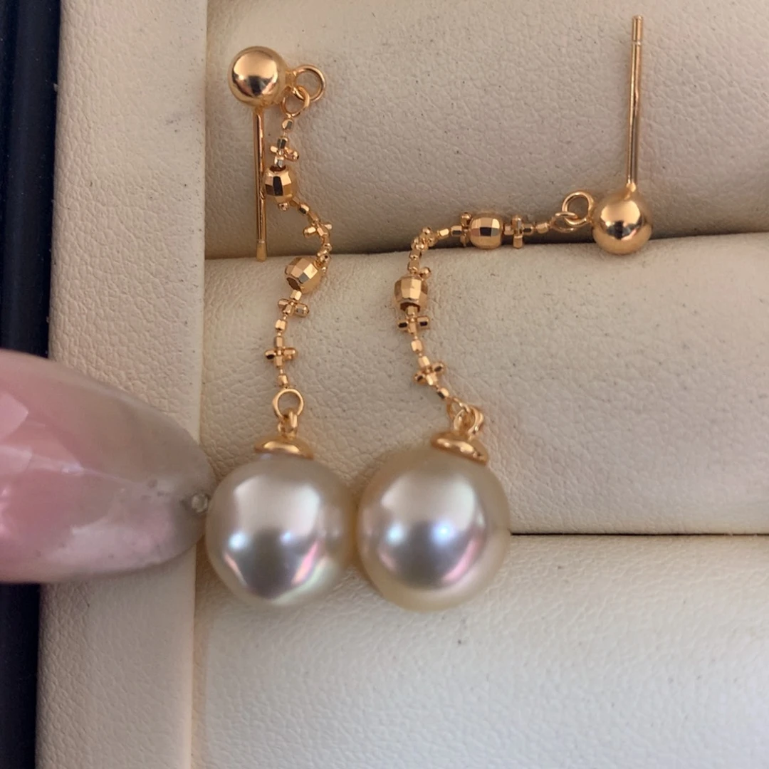 银S925镶嵌耳饰海水珍珠