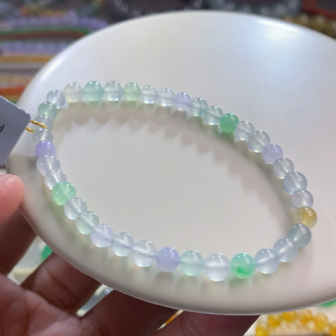 浮***梦翡翠未镶嵌手链卡5