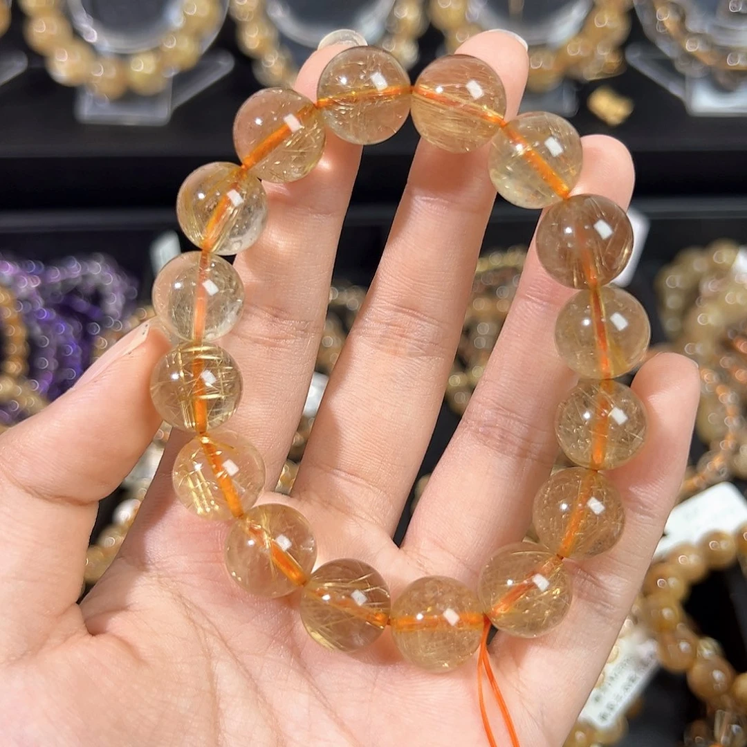 水晶手链未镶嵌天然金发晶