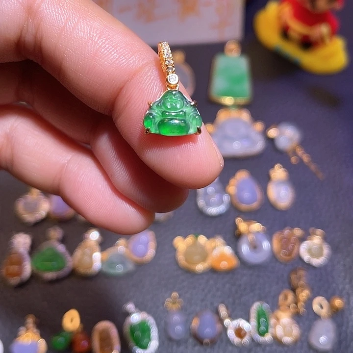 翡翠银S925镶嵌颈饰天然翡翠