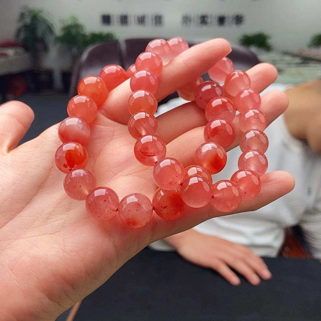 南红玛瑙未镶嵌颈饰手串 颜色多样性发拍一发一