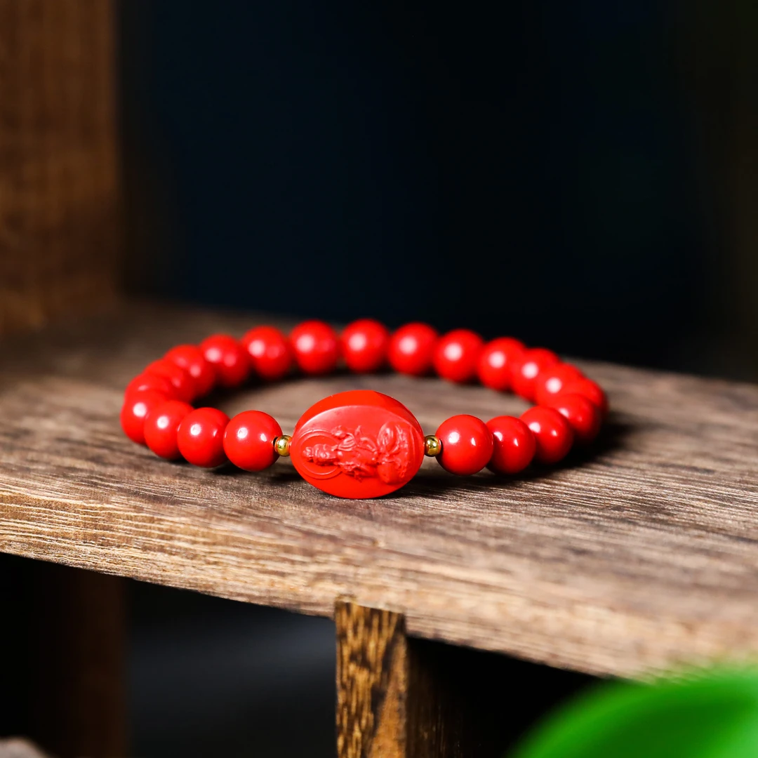 含辰砂工艺品【潮生珠宝】严选朱砂生肖八大守护8mm手串多样性发一