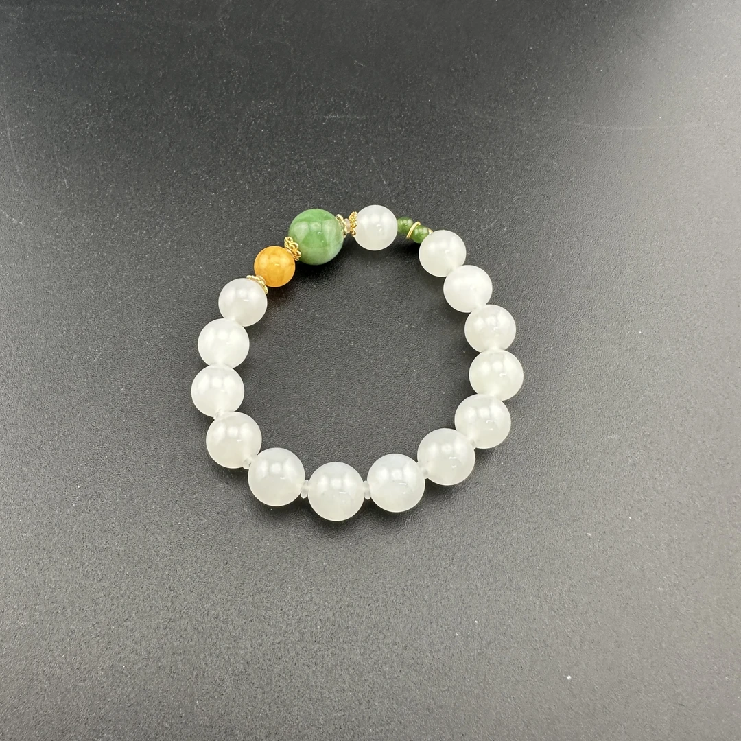 BY1104FYBJ标024 北玉精选 和田玉手串 多样性发货