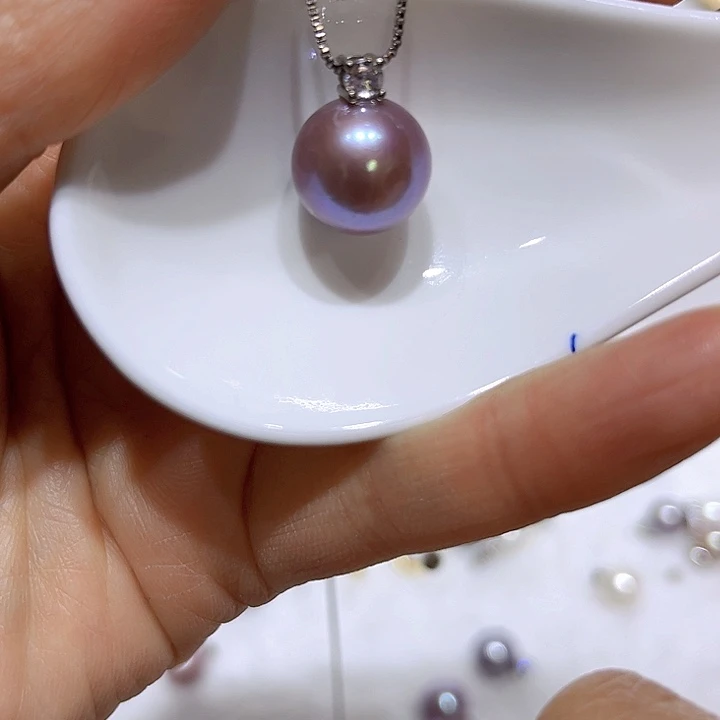 淡水珍珠紫珠银色戴妃未镶嵌