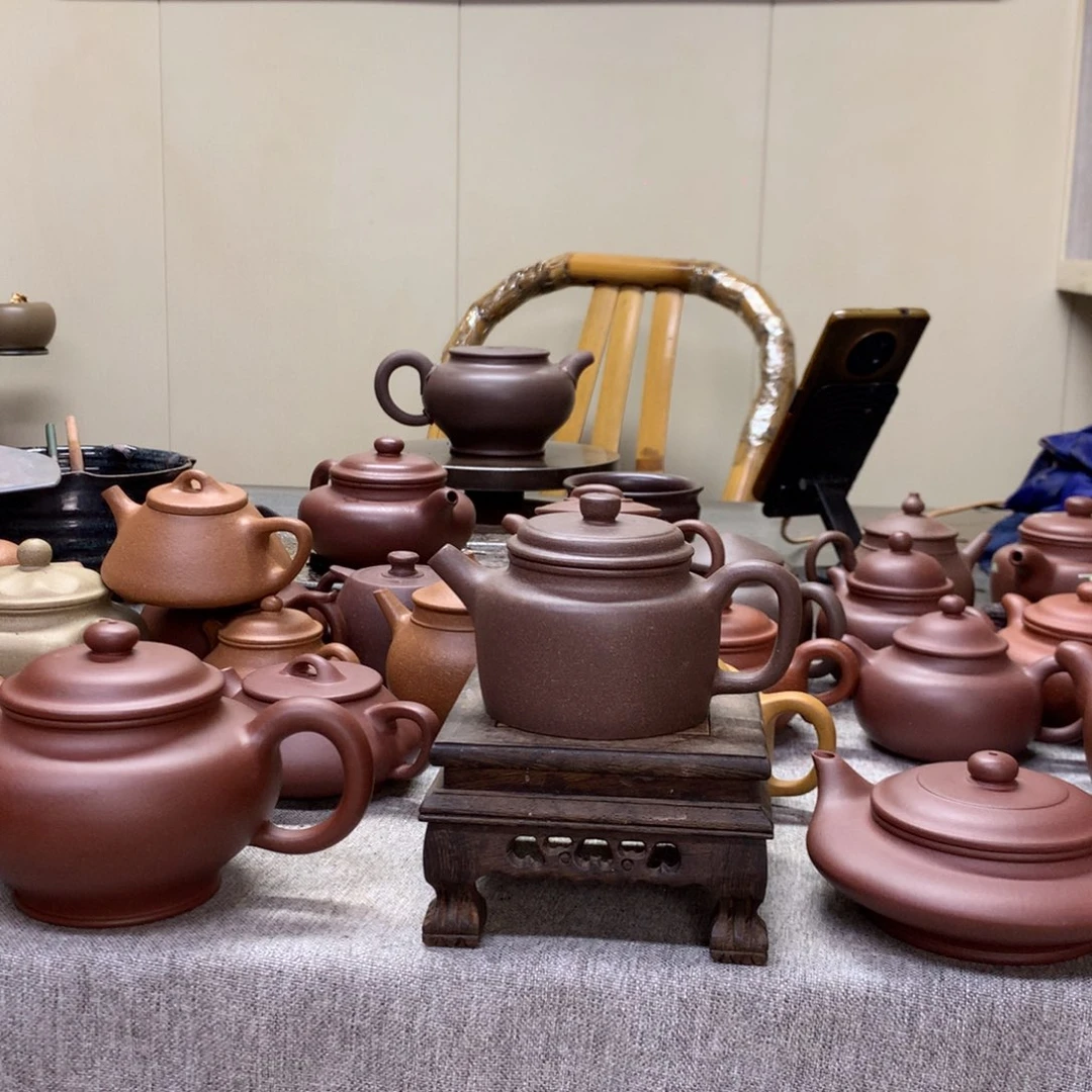 紫泥茶壶黑墩头紫泥炮嘴德钟200 C半手工制作