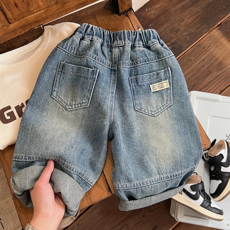 童装男童复古牛仔裤春秋款儿童裤子2025新款秋装休闲男孩长裤