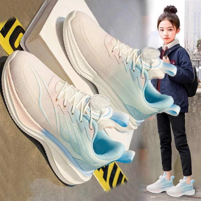 科比断码儿童打羽毛球鞋女童春季轻便软底跑步鞋中大童防滑运动鞋