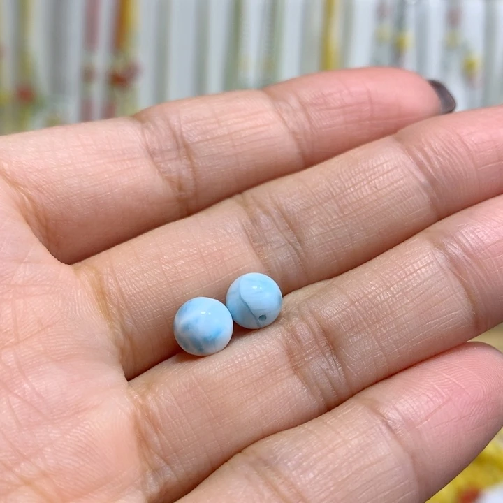 针钠钙石（海纹石）未镶嵌珠宝半成品6➕mm