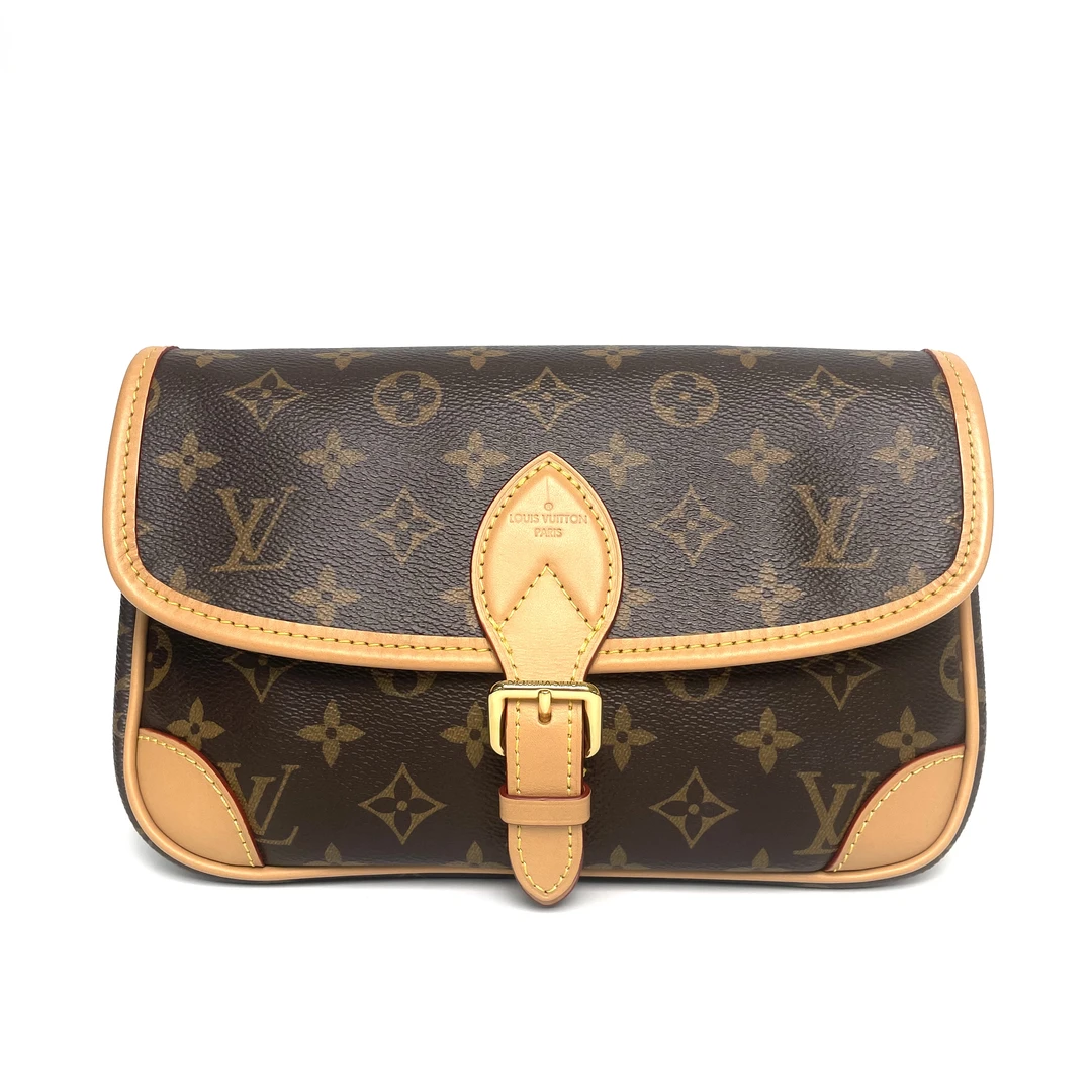 99新 LouisVuitton/路易威登 可乐/法棍 米黑肩带/