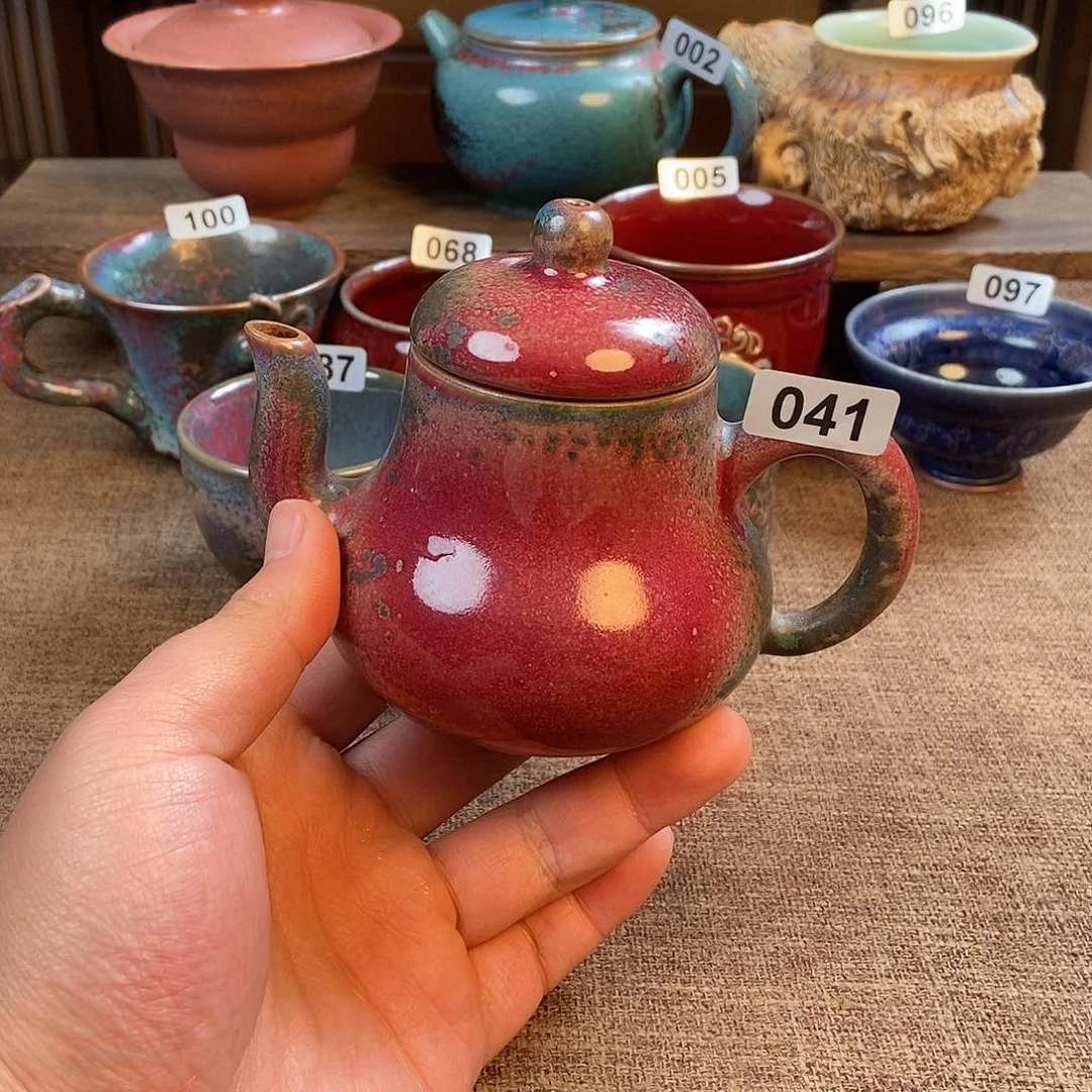 摆件钧瓷茶壶茶具