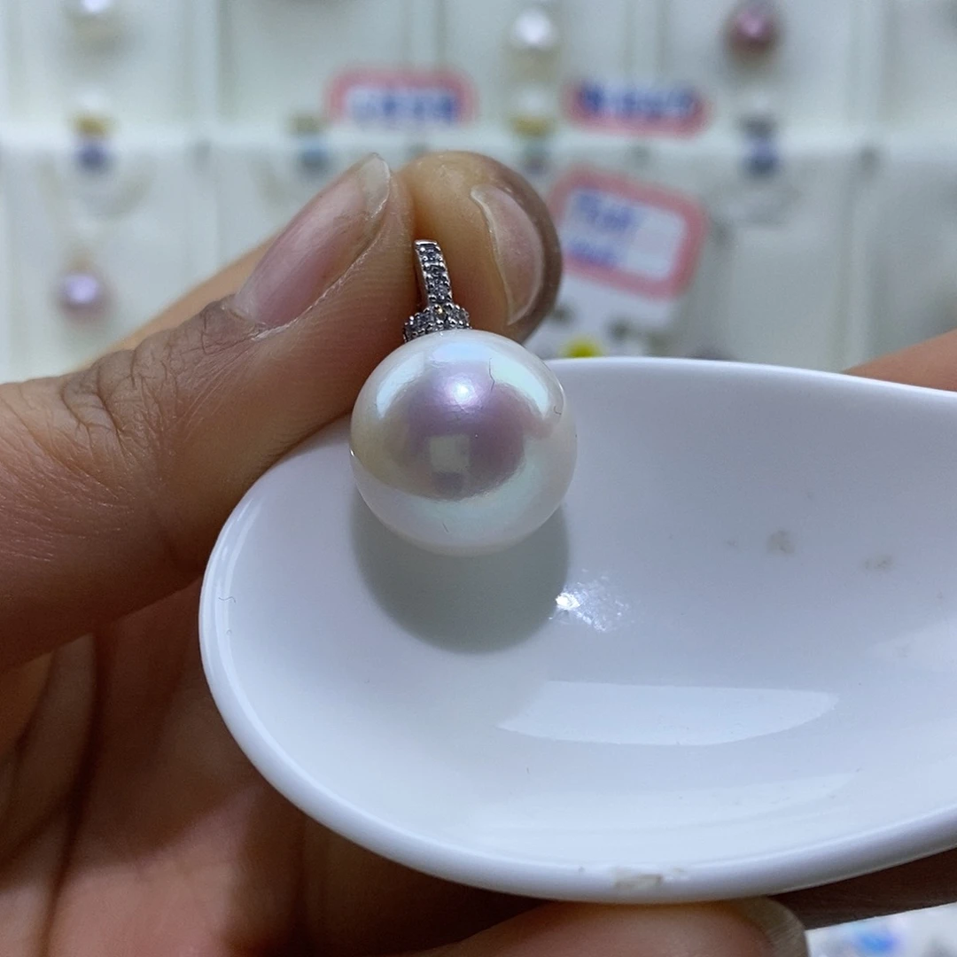 D***米淡水珍珠银S925镶嵌吊坠(赠链)