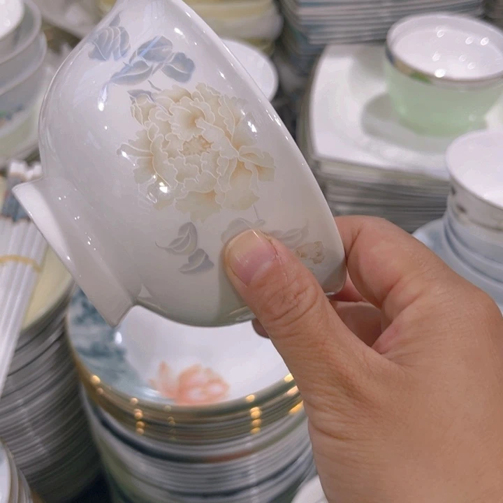 瓷片清雅五寸碗十个