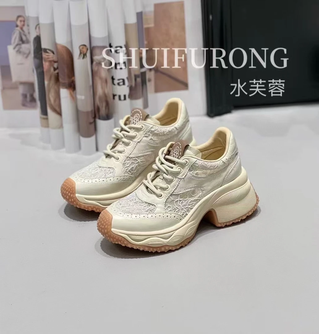 水芙蓉复古老爹鞋时尚潮流漆皮进口蕾丝拼接重手工制作贵气一族