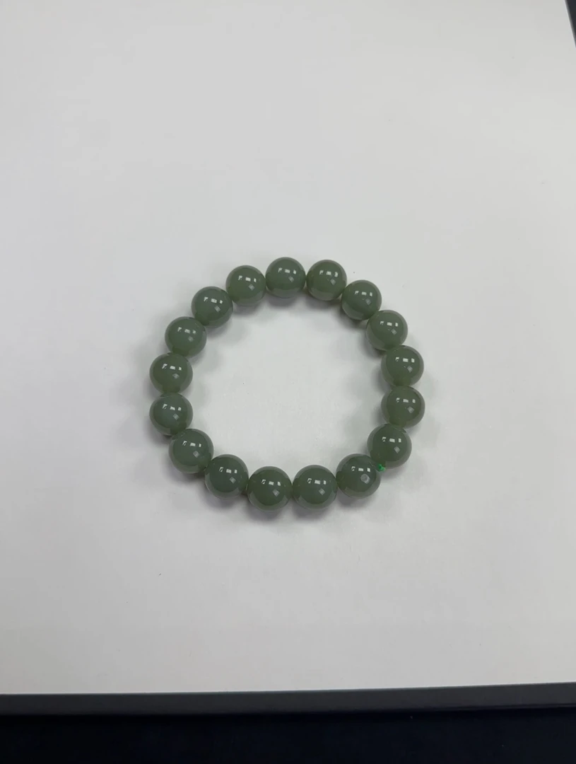 天然和田玉 新疆且末蓝卡12mm手串