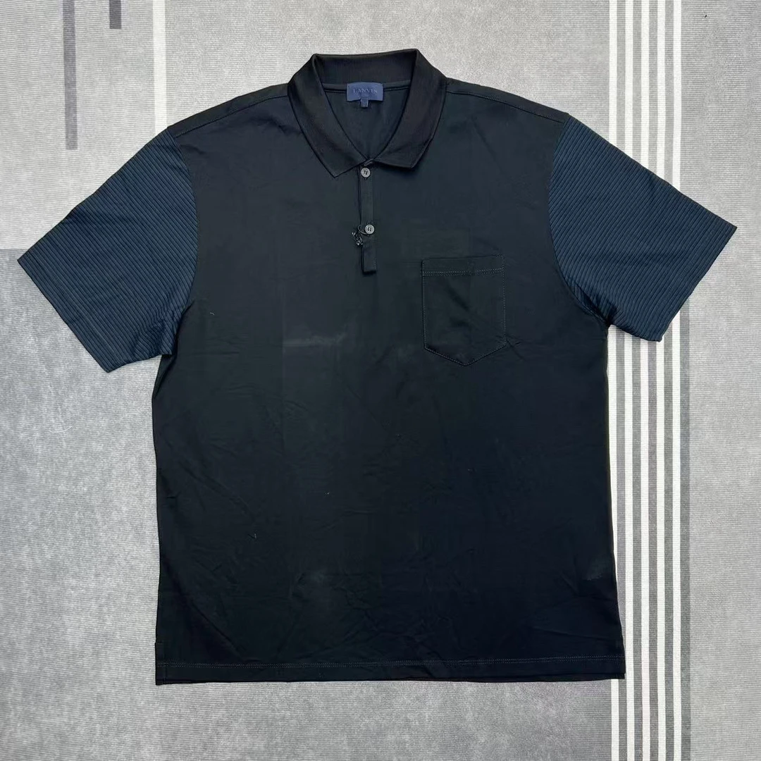 未使用 LANVIN Polo衫商务休闲透气春夏夏季短袖宽松型蓝色男款