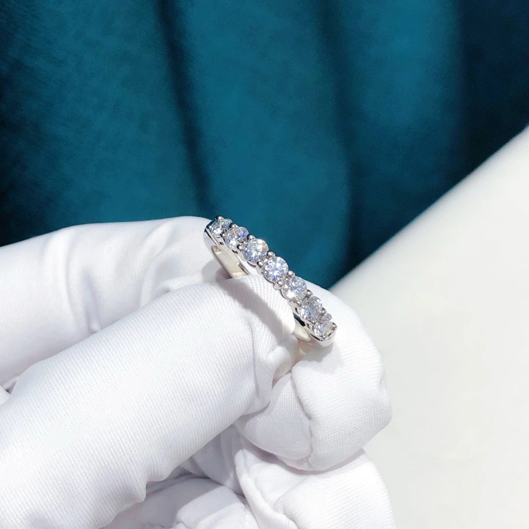 未使用 Tiffany & Co./蒂芙尼 铂金排钻戒指7颗大钻【JQ】