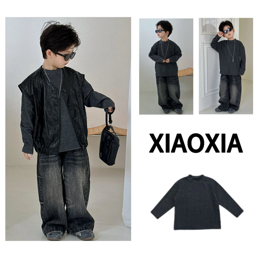 XXJ 2327 颜值款【黑灰条纹】高级条纹打底衫