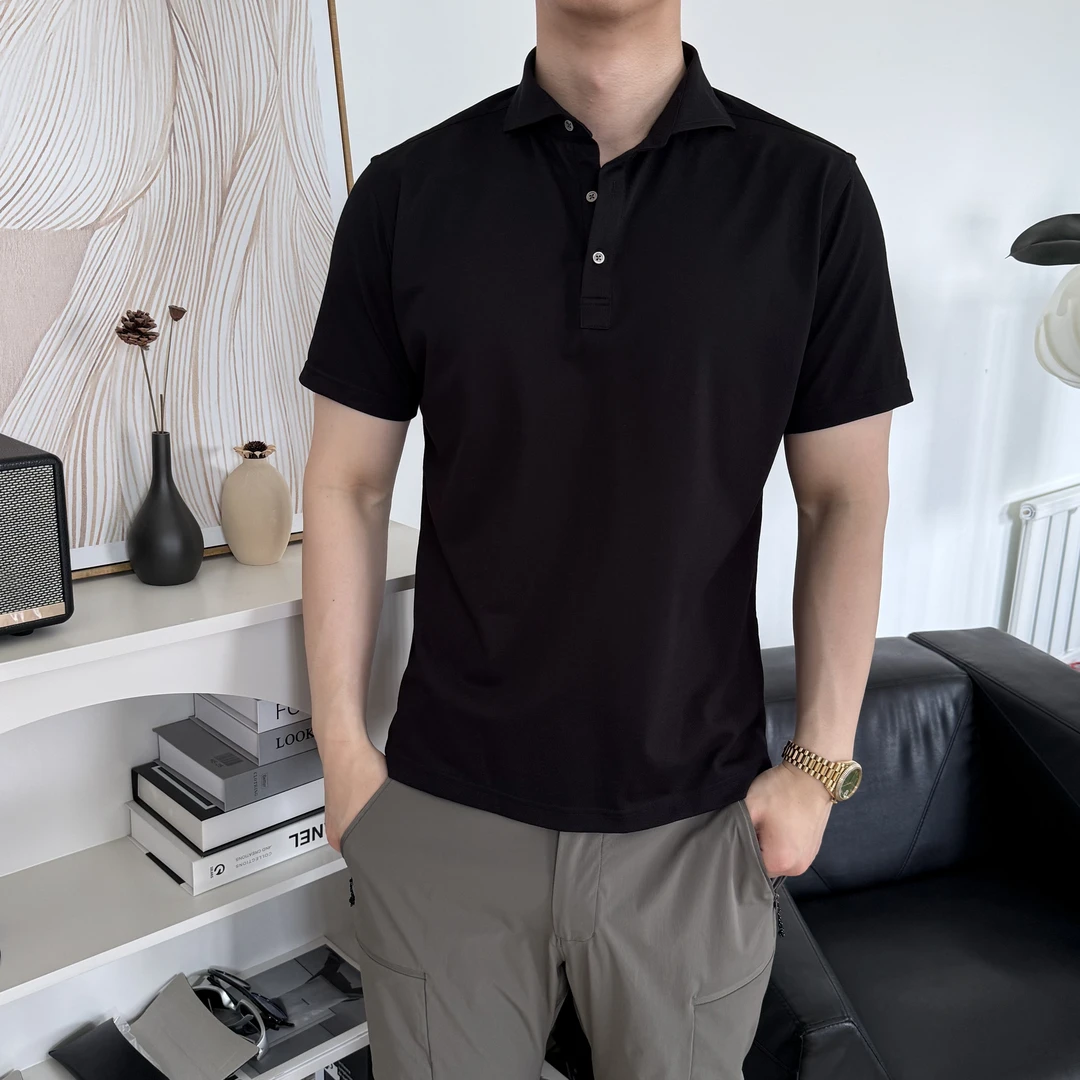 Cyninoid【日本原单】春夏海鸥领老钱风透气通勤休闲百搭短袖polo衫