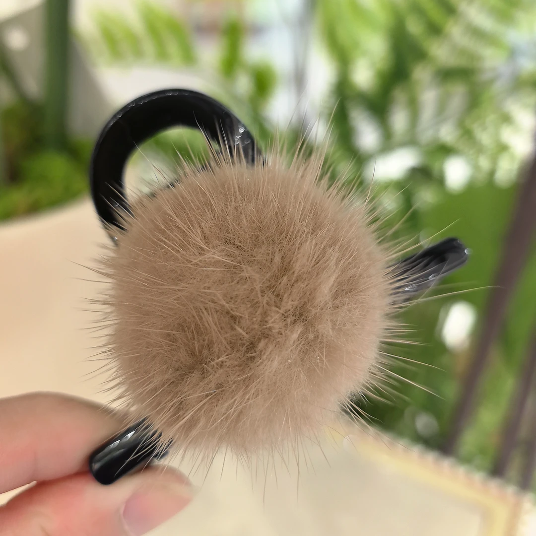 新款原创设计师款轻奢高级感灰咖色水貂毛时尚百搭高八抓夹WM-811