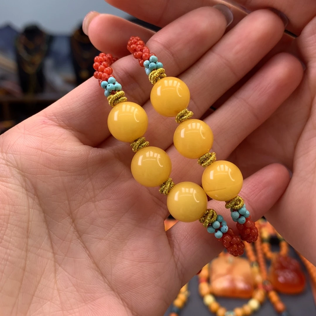 蜜蜡手绳未镶嵌多样性发一