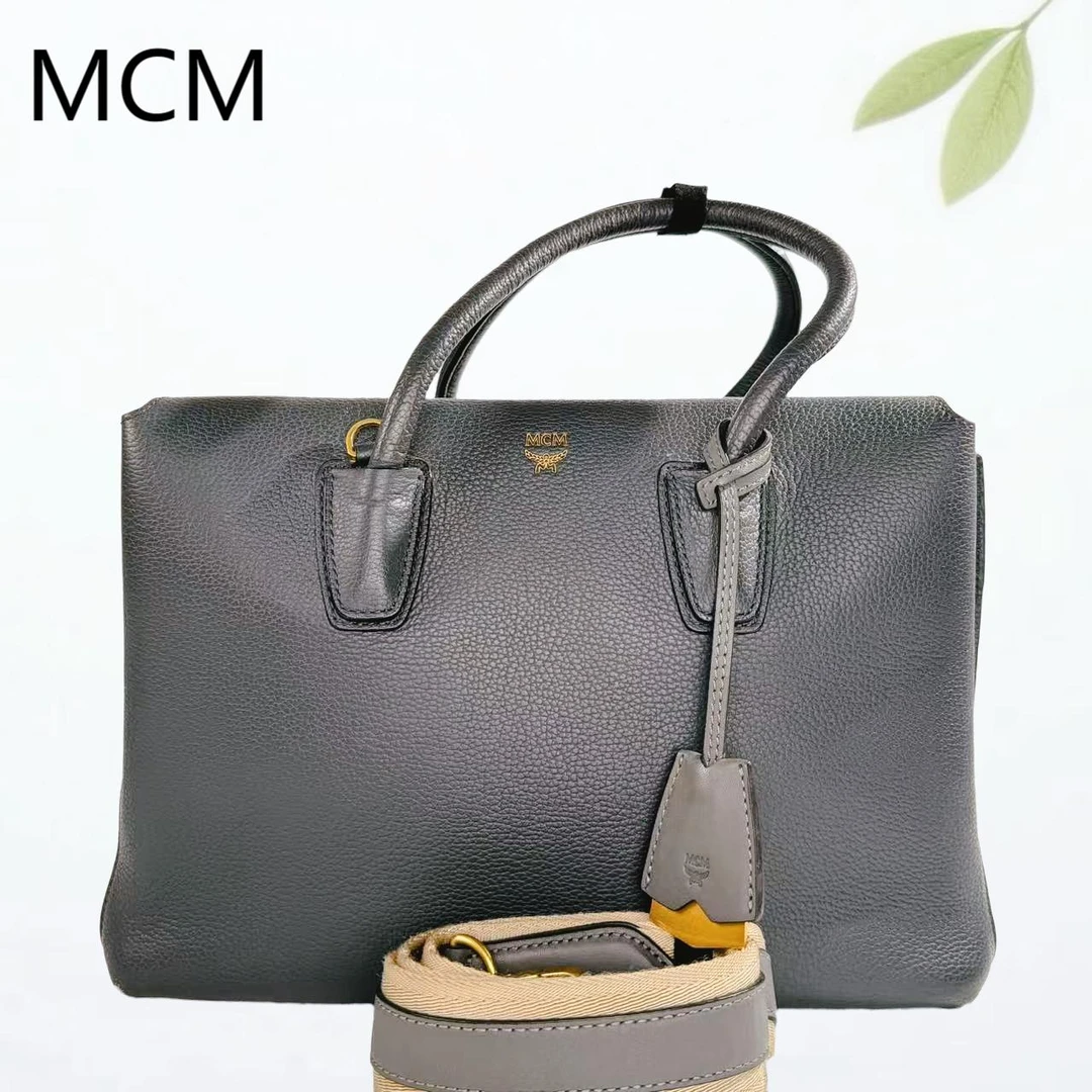 95新 MCM 深灰MILA手提单肩包G25310268底长33X20