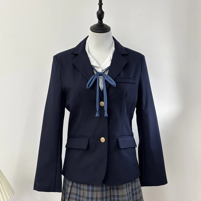 北岛鲸堂基础款收腰两粒扣原创JK制服西装显瘦校供感秋冬外套女