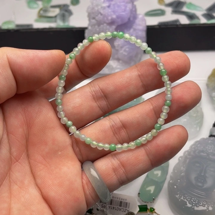 定制翡翠未镶嵌抱*缅甸翡翠手链