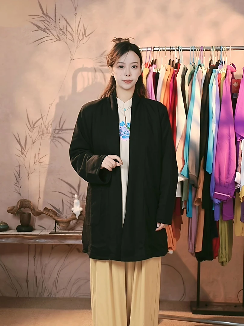 寻武记秋冬加厚宽松百搭中式外套抗风太极服外披【一逍-加厚】