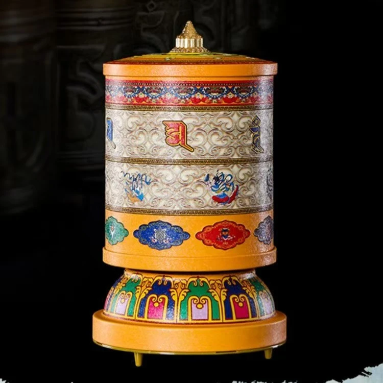 【西藏包邮】藏族电动转轮插电转筒家用六字大自在客厅摆件