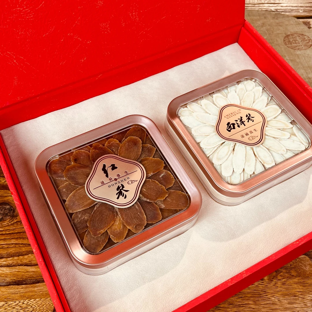 （礼盒系列）如意双拼礼盒装红参30克 西洋参30克