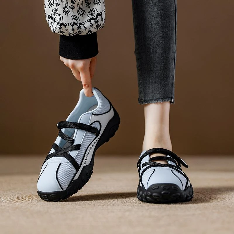 真皮透气爆款网面芭蕾德训鞋女款2025新款女鞋休闲玛丽珍运动鞋女