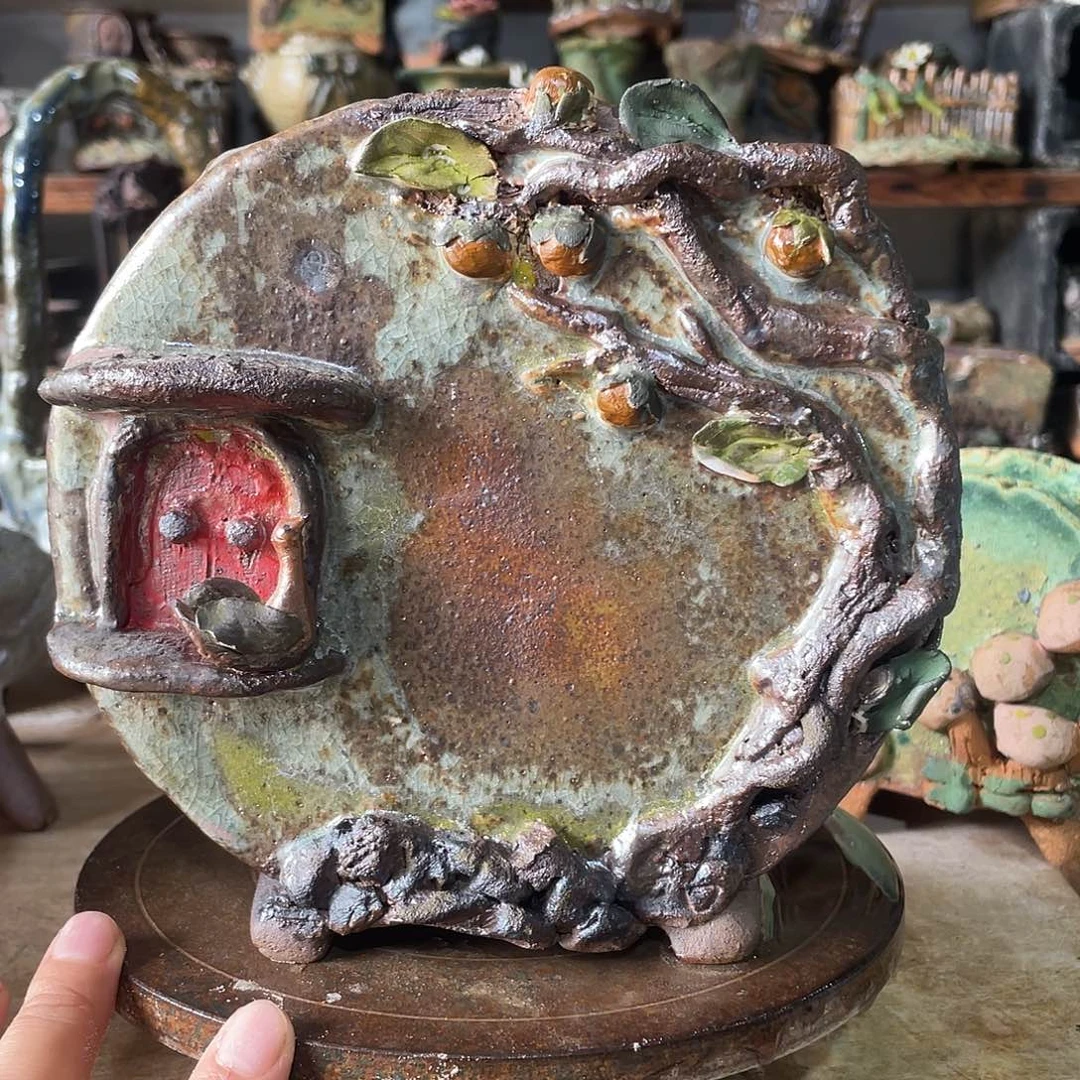 福利高温粗陶手工花盆