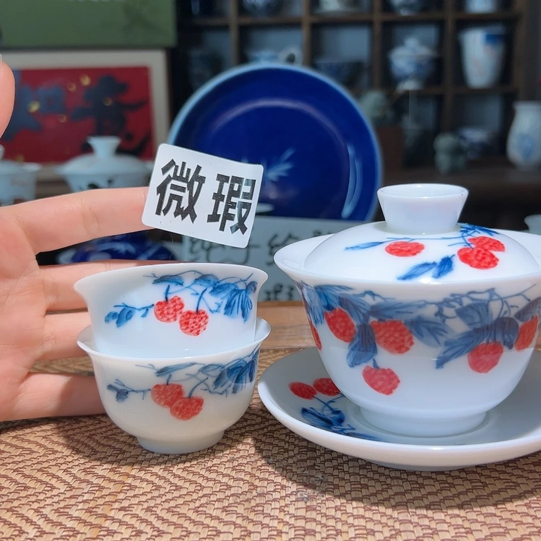【闪购商品】微瑕 手绘 盖碗