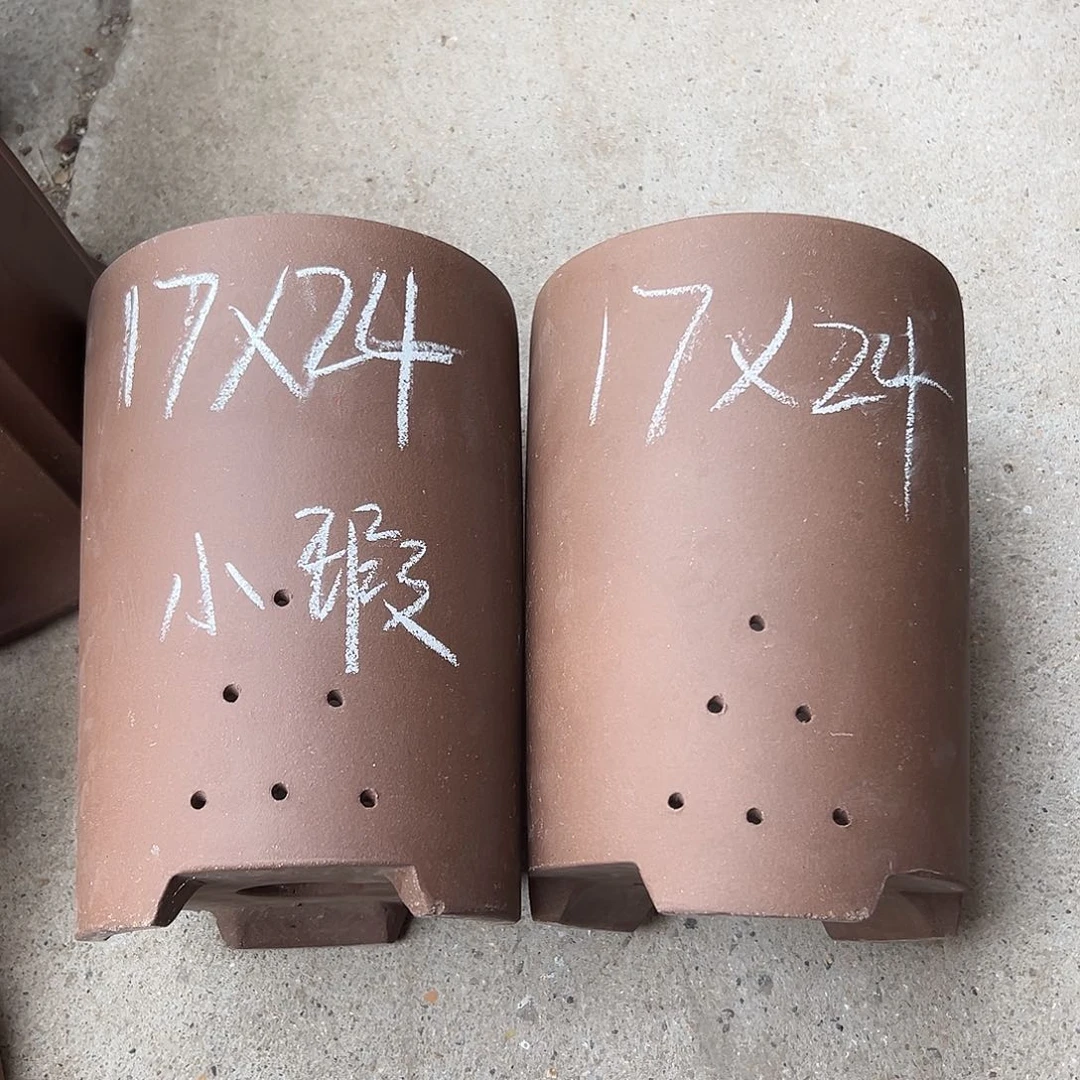紫砂花盆宜兴紫砂花盆2只