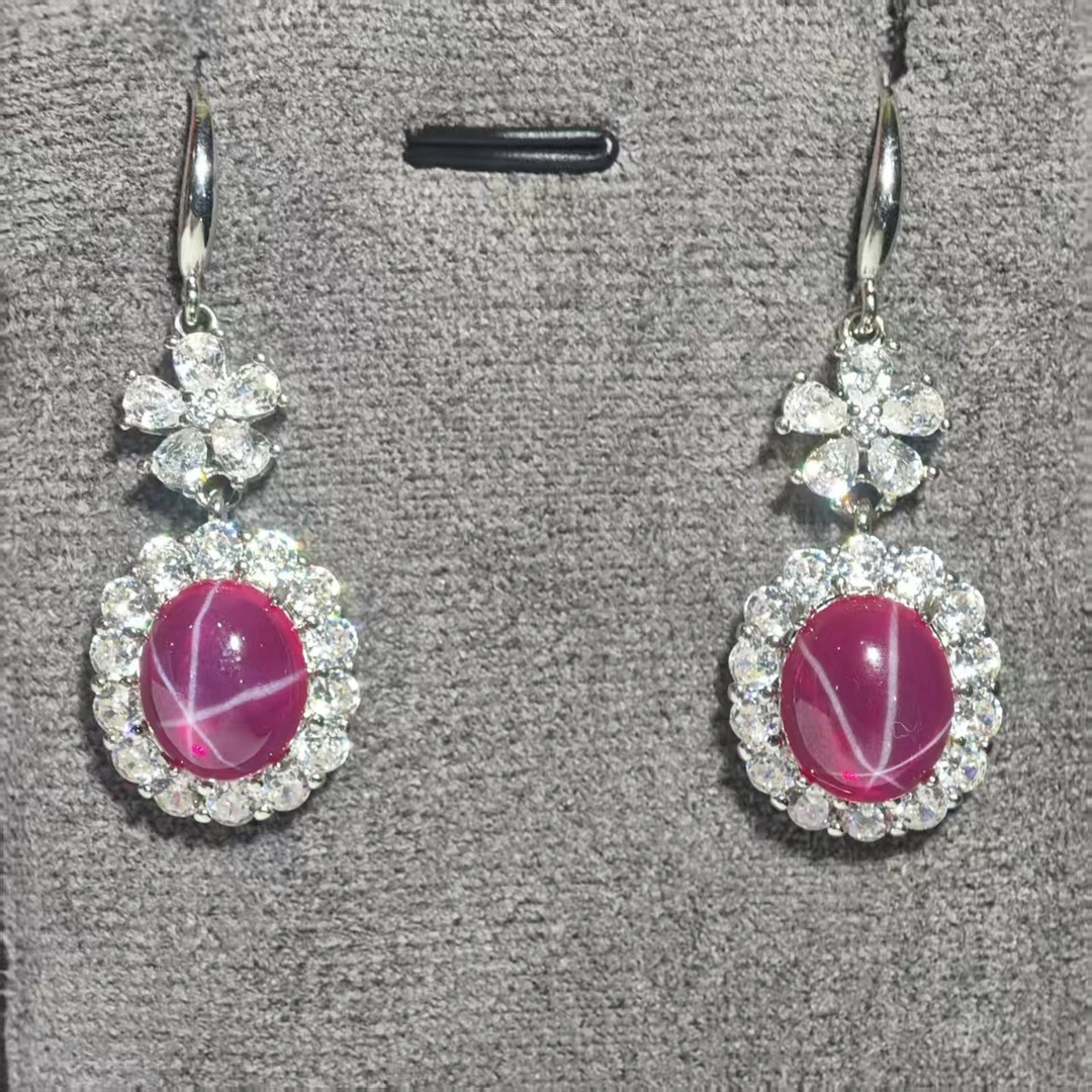 【粉丝专属】高奢臻品六芒星光红宝石耳饰 XKZF130