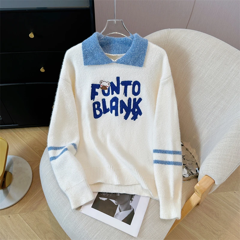 12女大童毛衣秋冬季13初中生加厚14少女孩15娃娃领套头打底针织衫