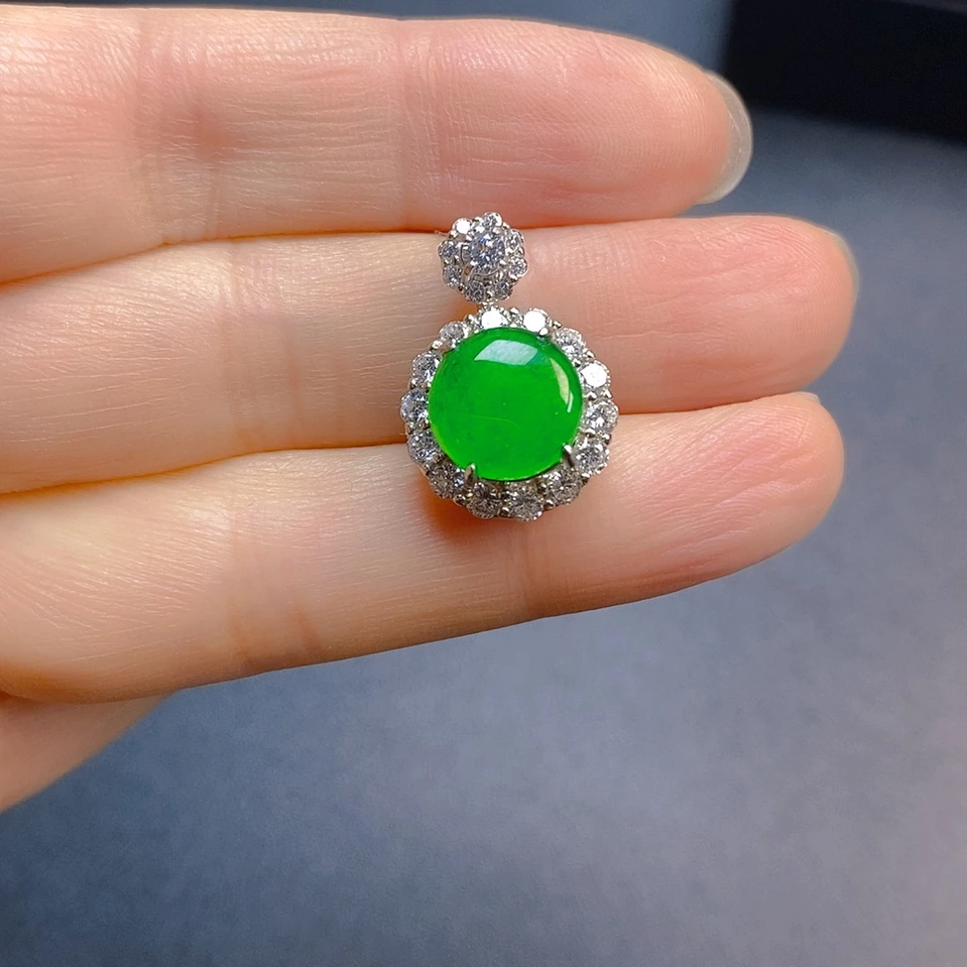 翡翠银S925镶嵌颈饰