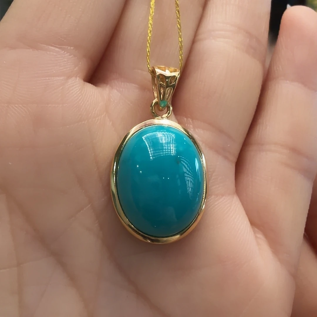 绿松石银S925镶嵌颈饰