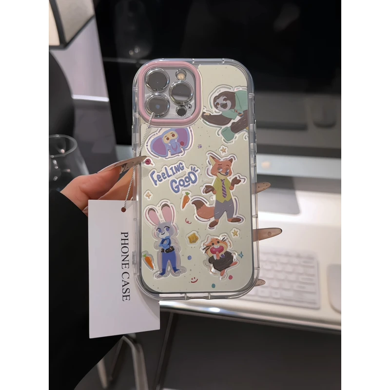 疯狂动物城适用苹果16promax泡芙手机壳iPhone15羽纱华为oppo小米