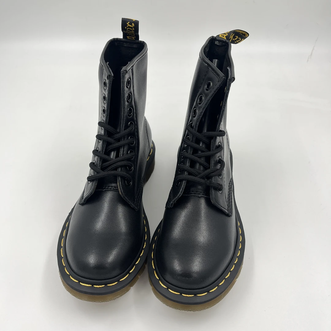 黑色马丁靴经典1460短单靴8孔系带荔枝真皮软硬皮鞋英伦机车男女