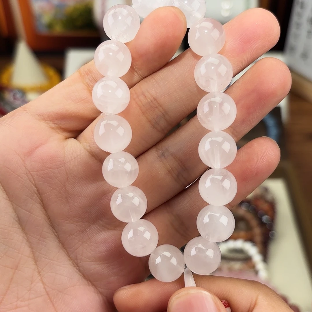 水晶手链未镶嵌粉水晶 12m