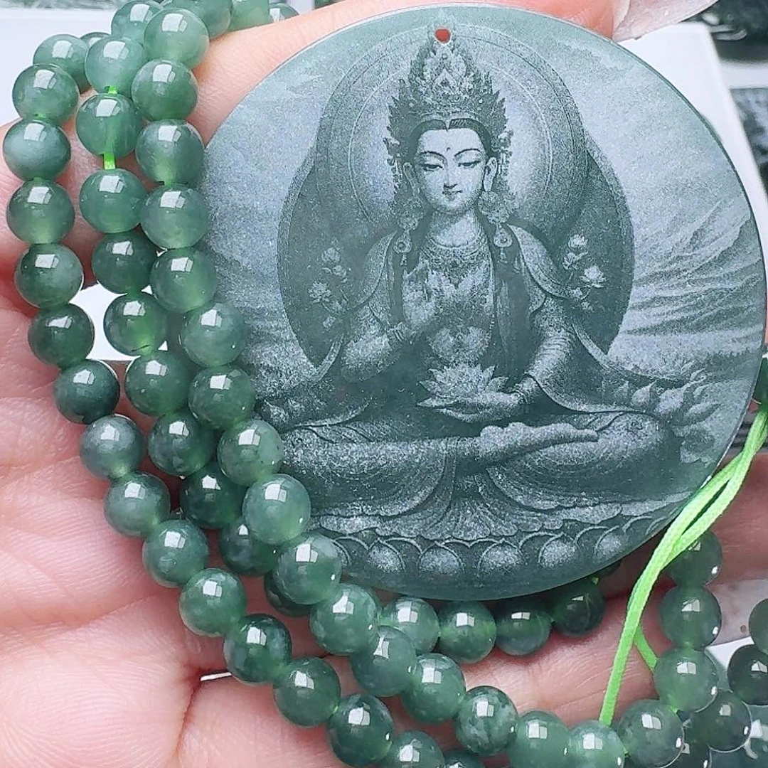 翡翠未镶嵌颈饰天然的A货翡翠多样性发其一