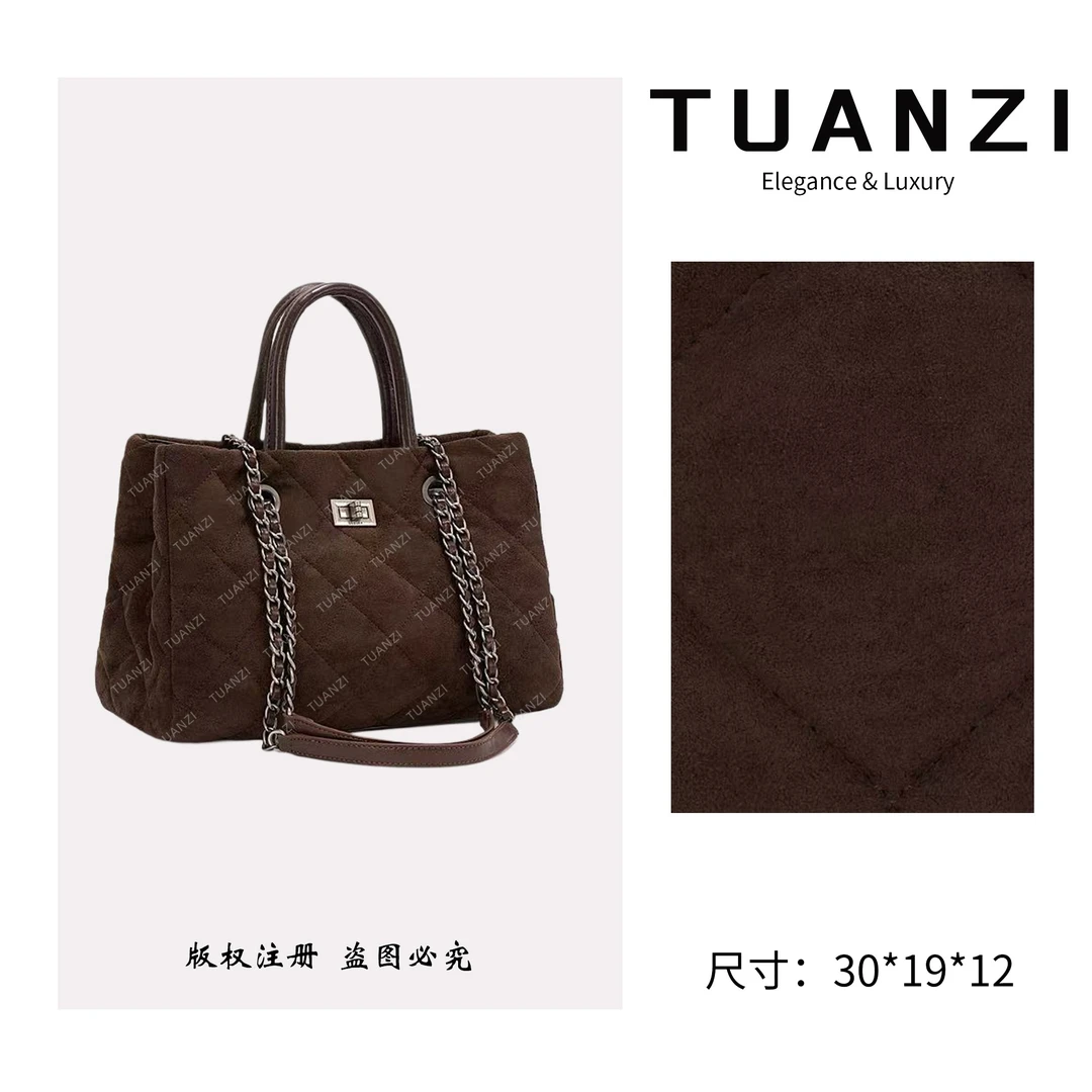 TUANZI『高端玩家』原创秋冬新款手提腋下包 ZT-D8065-鹿皮咖