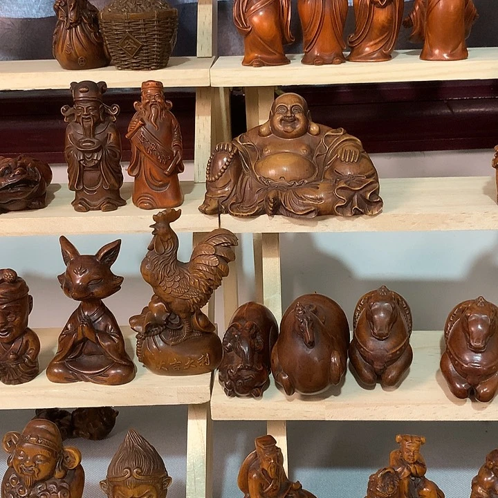 黄杨木四个小和尚摆件