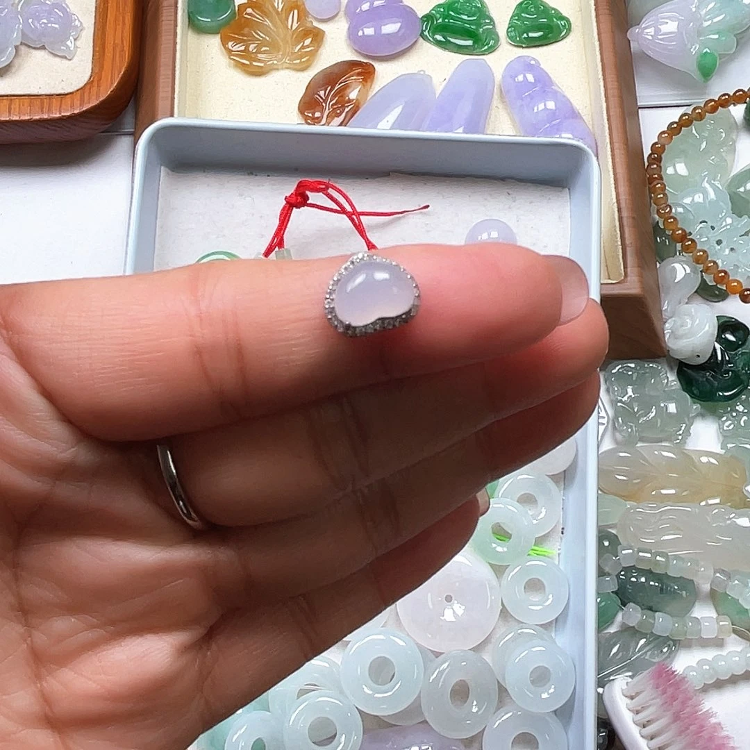 颈饰银S925镀金镶嵌翡翠