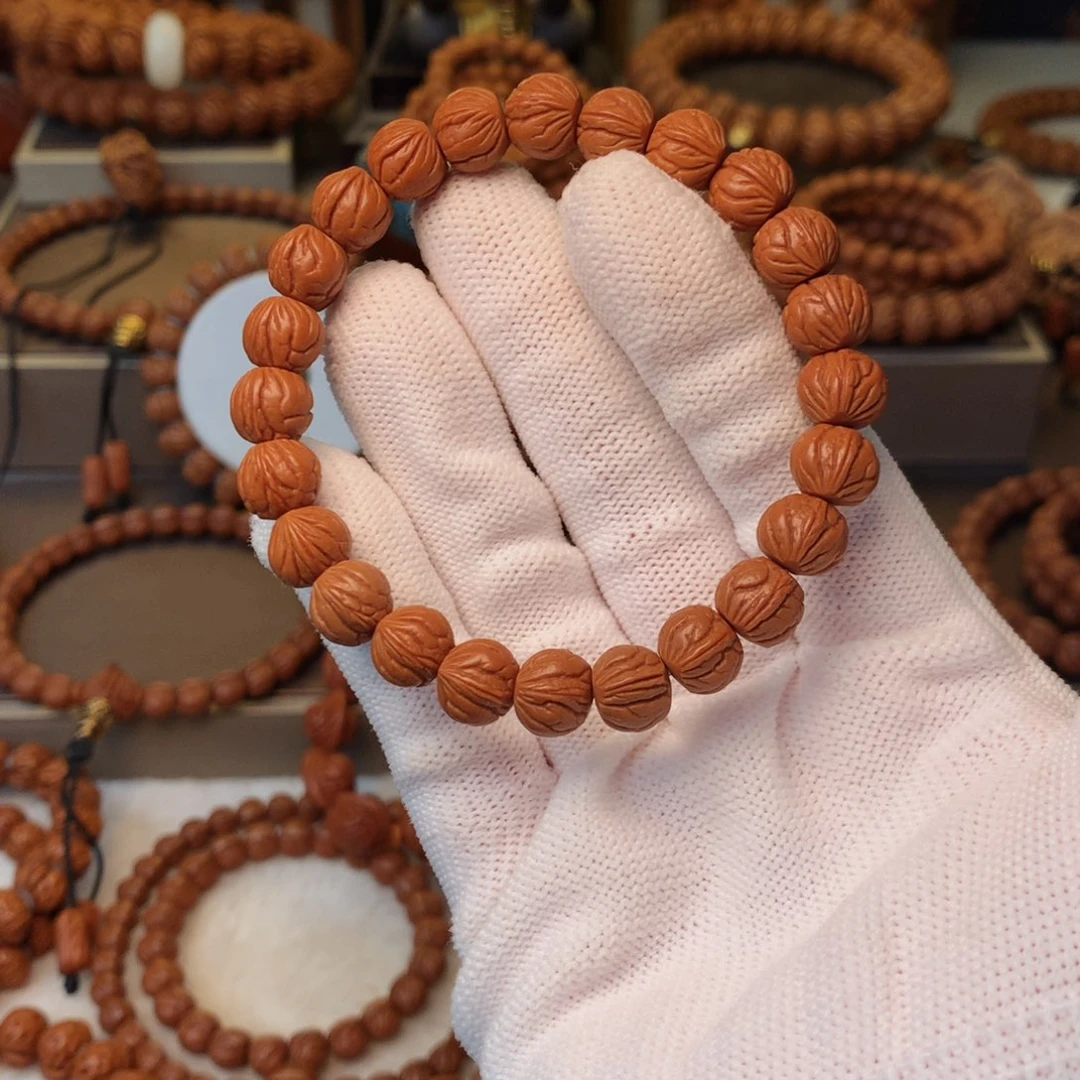 记***啊手串桃核秦岭龙纹