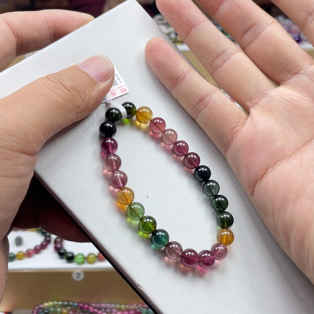 碧玺手串未镶嵌7.5mm.mmmmmmmmmmm