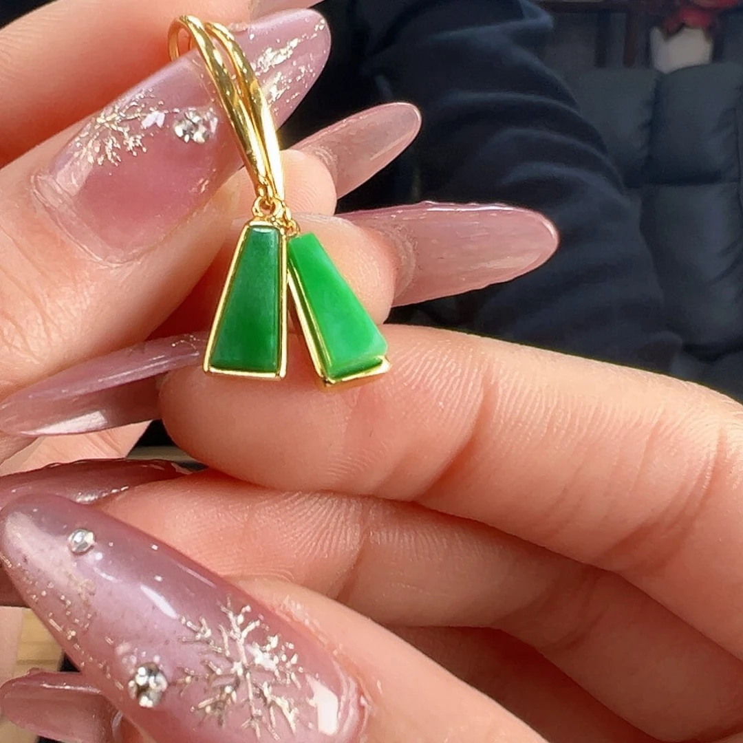 翡翠耳饰银S925镶嵌耳环8一厚一薄介意勿拍