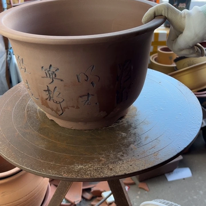 紫砂宜兴紫砂花盆30平角金钟