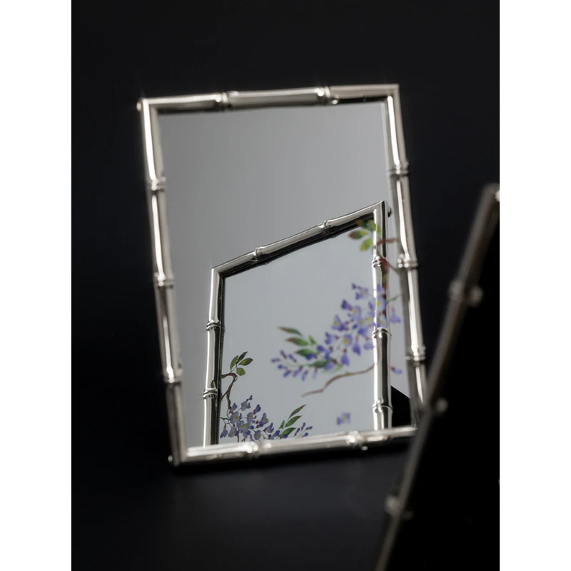 若奈 Tiff@ny绝版紫藤花竹节镜子画浴室镜梳妆台镜半身镜挂画摆件